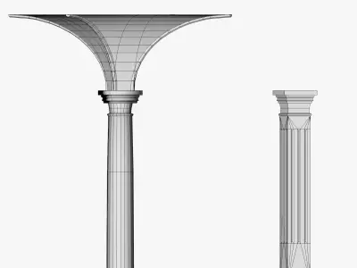 Vaulting 2-1  Romanic  500cm spaced with thin curbs Low-poly 3D model