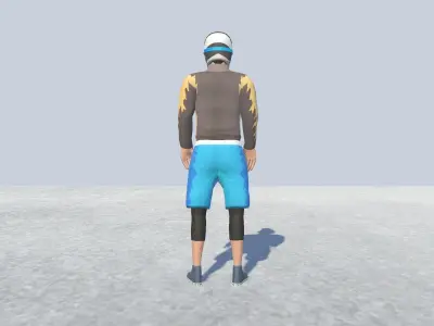 BMX Racing avatar Low-poly 3D model