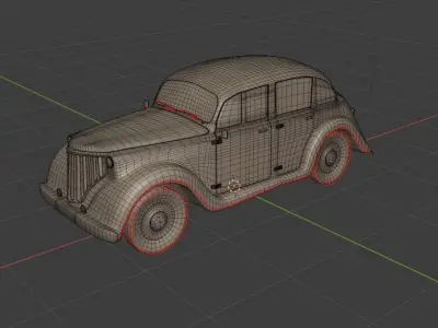  Old car without interior 3D model