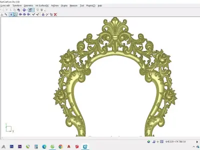 Classic mirror frame wood carving interior luxurious 3D model 3D model