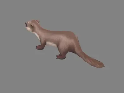 Cartoon otter Low-poly 3D model