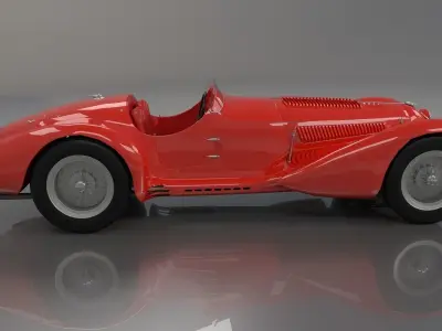 Alfa Romeo 8c 2900 Mille Miglia Roadster Low Poly 3D model