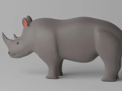 Cartoon Rhinoceros Rhino 3D model