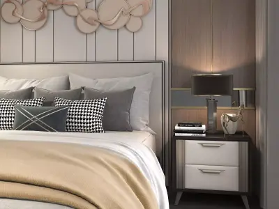 Modern Bedroom Scene 18 3D model