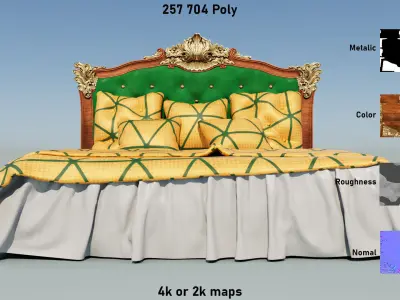 LuxuryBed Low-poly 3D model