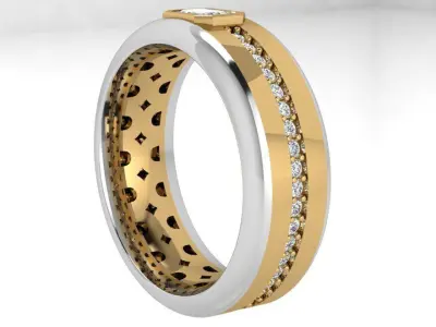 Emerald Bezel Setting Band 4416 3D print model