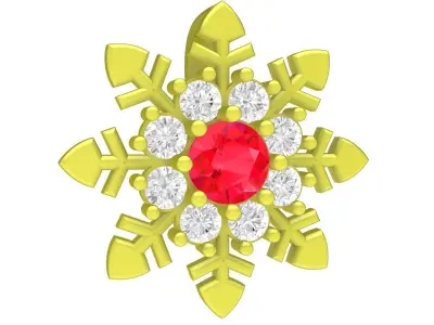 Luxury Snowflake Diamond Pendant  4217 3D print model