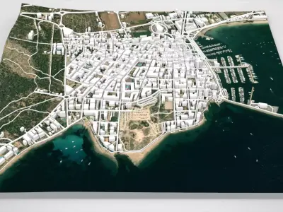 Cityscape Sant Antoni de Portmany Ibiza Balearic Islands Spain 3D model