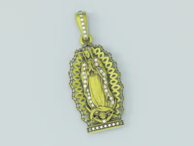 Virgin of Guadalupe Pendant -Pendiente Virgen de Guadalupe 3D print model