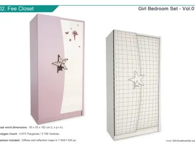 Pink Bedroom 3D model