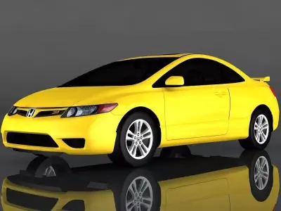 Honda Civic SI Coupe Low-poly 3D model