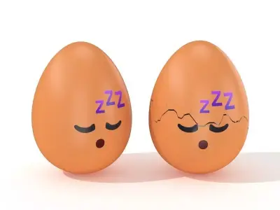 Egg Cracked Emoji N019 Low-poly 3D model