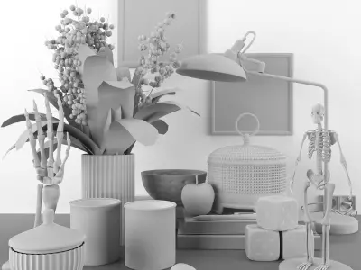 decorative set - scandinavian and minimal 3D model