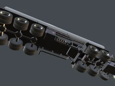 Kenworth T800 Tank Trailer Low-poly 3D model