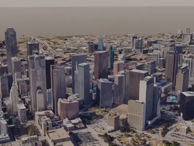 Dallas-City Skyline Free low-poly 3D model