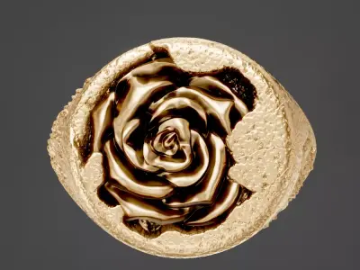 Rose Flower Luxury Printable Jewel Ring 3D print model