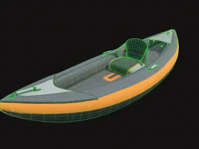 Inflatable Kayak without paddle Low-poly 3D model