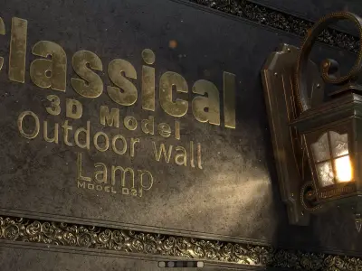 CLASSICAL OUTDOOR WALL LAMP -Model 02-Hight and Low-poly 3D model
