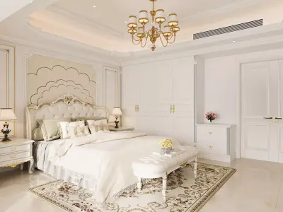 European style bedroom 3D model 3D model