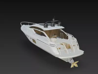 Modern Luxury Motor Yacht Cabin Cruiser 3D Model 3D print model