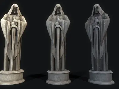 Guard Statue Low-poly 3D model
