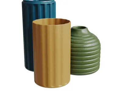 Fluted Vases 3D model