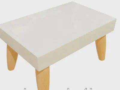 Playful Clay Game Table with Bright Surface Low-poly 3D model
