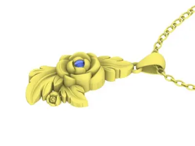 Rose Silver Pendant Design 3D print model