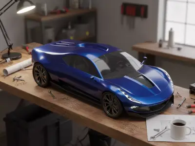 Sleek Sports Car STL   FBX  File High-Performance 3D  3D model