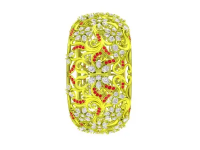 Luxury Diamond Flower Women Bangle Bracelets 7393A 3D print model