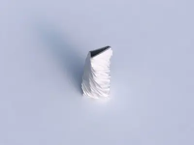 Vase twist tipped triangle with fine twisted organic cells 3D print model