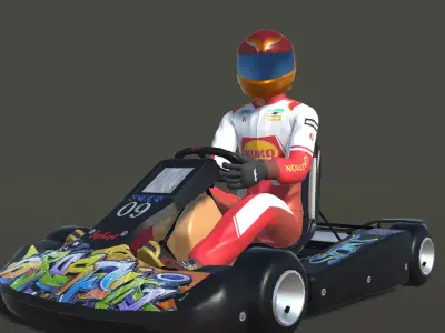 Gokart Actions 3D model
