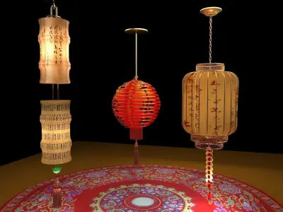 Chinese  red lantern  3D model