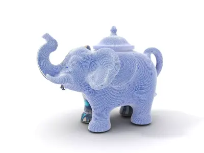 Ornate Elephant Teapot model pack Low-poly 3D model