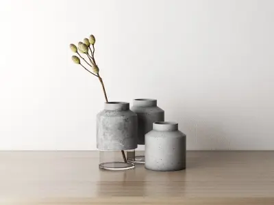 Concrete Vases 3D model