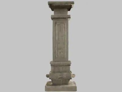 Ornate Stone Pillar - 3D Model Low-poly 3D model