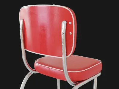 Retro Diner 50s Chair  Low-poly 3D model