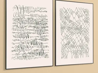 Plaster Two Photo Frame 275 Low-poly 3D model