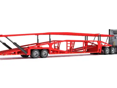 Car Carrier Semi Truck Trailer 3D model