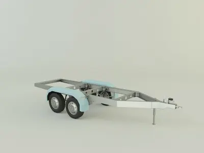 two axle empty trailer 3D model