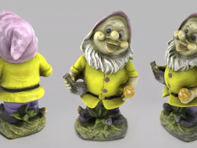 Garden Gnome 9 Low-poly 3D model