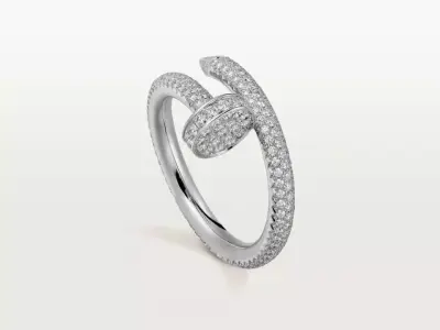 NAIL - RING - CLASSIC - PAVED 3D print model