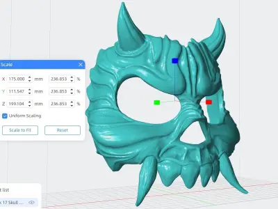 Wearable Mask 17 Skull Horn 3D print model 3D print model