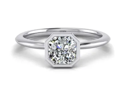 Asher Cut Diamond Ring 3D print model