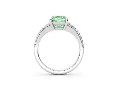 DR022 tourmaline and diamond ring 3D print model