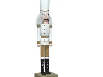 Wooden Nutcracker Low-poly 3D model