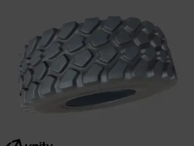 Rubber Tire Low-poly Game Ready VR AR 3D model Low-poly 3D model