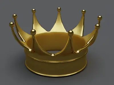 Gold crown Low-poly 3D model