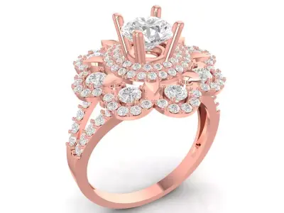 Luxury Multi Layer Halo Diamond Ring for Elegant Women 3532  3D print model