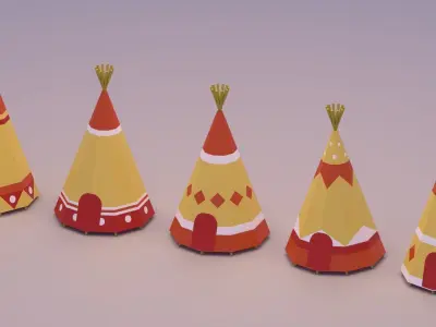 Indian Teepee Low-poly 3D model
